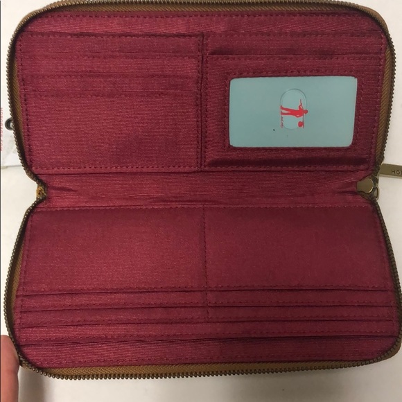 Hobo Wallet Autumn Paisley Grain Leather New - Picture 4 of 7